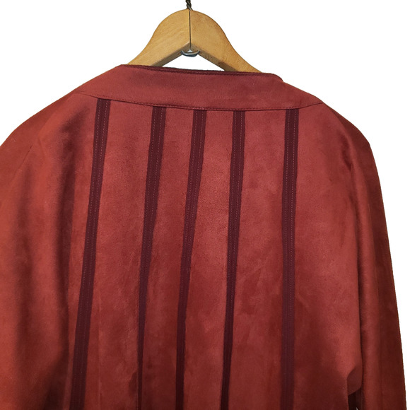 IC By Connie K Womens Microfiber Faux Suede Open Jacket Large Lagenlook Artsy - Picture 5 of 8
